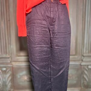100% Linen Zara Navy Pants